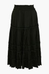 Forest green Carina tiered crinkled-satin midi skirt | Sale up to 70% off | THE OUTNET | ULLA JOHNSON | THE OUTNET
