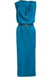 Turquoise Orian belted draped satin-crepe midi dress | Sale up to 70% off | THE OUTNET | DODO BAR OR | THE OUTNET