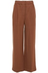 Brown Pleated twill wide-leg pants | Sale up to 70% off | THE OUTNET | BRUNELLO CUCINELLI | THE OUTNET