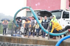 오태완 군수, 상포 배수장 긴급 방문...응급 조치 완료