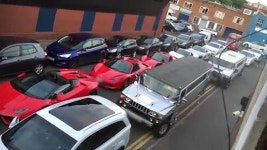 Lamborghini traffic jam: City centre gridlock caused after a street was blocked by FIVE supercars worth £200k each City centre... 
