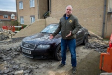 Audi S4 written off after bungling bin lorry driver clipped mans garage causing it to collapse on his car | The Sun Mans Audi... 