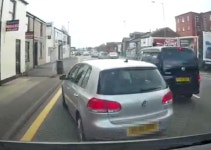 Moment driver brakes suddenly causing crash for cash accident - before FLEEING when he sees camera | The Scottish Sun Moment... 