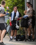 sweaty gym session during free time – The Sun | The Sun Ant McPartlin is kitted out in boxing gear as he leaves sweaty gym... 