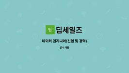 딥세일즈 : 데이터 엔지니어(신입 및 경력) | 더팀스 데이터 엔지니어(신입 및 경력) by 딥세일즈