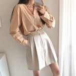스탬프 비조 핀턱 하이웨스트 하프슬랙스PT [H0943]1개만 사도 무료배송 ♡ 유니크온 ♡ 스탬프 비조 핀턱 하이웨스트 하프슬랙스PT [H0943]