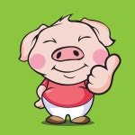 스마일돈 이름의 돼지 캐릭터 - 어반브러시