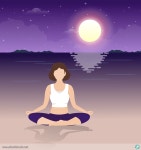 석양 요가 일러스트 ai 무료다운로드 free sunset yoga vector - 어반브러시