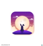 달 토끼 일러스트 ai 무료다운로드 free moon rabbit vector - 어반브러시