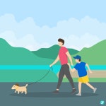 강아지 공원 산책 일러스트 ai 다운로드 download dog park walk vector - 어반브러시