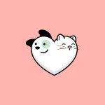 강아지 고양이 사랑 로고 일러스트 백터 ai 독점 다운로드 download dog cat love logo vector - 어반브러시