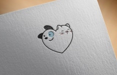 강아지 고양이 사랑 로고 일러스트 ai 독점 다운로드 download dog cat love logo vector - 어반브러시