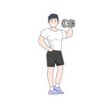 운동 헬스 아령 캐릭터 일러스트 ai 다운로드 download exercise fitness dumbbells vector - 어반브러시