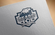 축구 스포츠 팀 북극곰 로고 일러스트 백터 ai 다운로드 download soccer team polar bears logo - 어반브러시