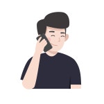 전화 통화 남성 삽화 일러스트 ai png 다운로드 download male illustration talking on the phone - 어반브러시