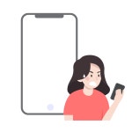 스마트폰 문자 화남 여성 삽화 일러스트 ai png 다운로드 download Smartphone text message angry woman illustration - 어반브러시