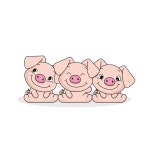 아기 돼지 삼형제 일러스트 ai 다운로드 download three little pigs Vector - 어반브러시