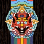 한국 전통 단청 도깨비 일러스트 ai 다운로드 - 어반브러시