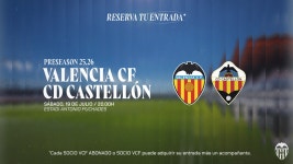 You can now get your free tickets for the match between Valencia CF and CD Castellón at the Estadi Antonio Puchades... 