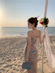 브이루아 오늘출발🚚★[품질비교💖] 주문폭주!![스카이블루/끈나시/크롭/투피스세트★레이어드/여름투피스/뷔스티에/크롭/민소매/니트탑... 