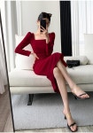 브라이덜샤워 스몰웨딩 스퀘어카라 반팔 프렌치 허리 슬리밍 베이지 롱... 브라이덜샤워 스몰웨딩 스퀘어카라  반팔 프렌치 허리 슬리밍 베이지... 