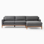 west elm 파커 4인 카우치형 소파(쿨 월넛, 우형)