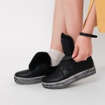 웨스트스타일 [쿠루] 여성 3cm 퍼 키높이 슬립온 G3764