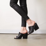 웨스트스타일 [쿠루] 여성 10.5cm 스네이크 통굽 뮬 G2683