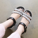 웨스트스타일 [쿠루] 여성 4cm 큐브 슬링백 샌들 G3014
