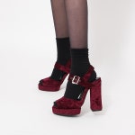 웨스트스타일 [쿠루] 여성13cm 버클 통굽 샌들 힐 G3798