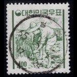 수집전문쇼핑몰 우문관 [●사은품-10만원]226(082) / 보통우표-농부 / 만월사용제- / 65.5.22 / 광주?