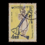 수집전문쇼핑몰 우문관 C0198 / 악기 시리즈 기념우표 1종(태평소) 사용제