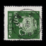 수집전문쇼핑몰 우문관 253(01) / 제2차 국백 보통우표 60원 연당초문수병 / 만월 사용제 / 73,4,17 / 충주 /