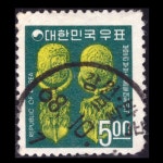 수집전문쇼핑몰 우문관 244(400) / 두줄국명 / 제2차 국백 5원 귀거리 / 만월사용제 / 68.10.1(?) / 강원(홍천군 서면)반곡 모곡 /