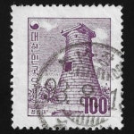 수집전문쇼핑몰 우문관 177-충남-서천-장항(02) / 우정투문 100환 첨성대 / 만월사용제 / 93.8.1(?) / 충남 장항 /