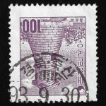 수집전문쇼핑몰 우문관 177-경북-영덕-축산(02) / 우정투문 100환 첨성대 / 만월사용제 / 93,9,30 / 경북 축산 /