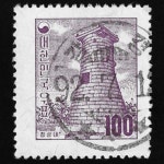 수집전문쇼핑몰 우문관 177-충남-강경(10) / 우정투문 100환 첨성대 / 만월사용제 / 92,7,1(?) / 강경 /