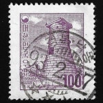 수집전문쇼핑몰 우문관 177-경북-상주-낙동(01) / 우정투문 100환 첨성대 / 만월사용제 / 93,2,17 / 경북 낙동 /