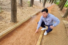 덕산온천 명상치유숲 둘레길 플로킹 걷기 활동사진 < 소통과 참여 < 열린군수실 덕산온천 명상치유숲 둘레길 플로킹 걷기