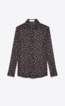 Saint Laurent Shirt In Etamine Printed With “Yves Saint Laurent Stars” | 입생로랑 | 생 로랑 | SAINT LAURENT | YSL.com... 