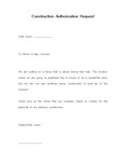 영문 건설인가 서류에 관한 문의서(Construction Authorization Request)