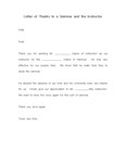 영문 세미나와 교사에 대한 감사장(Letter of Thanks to a Seminar and the Instructor)
