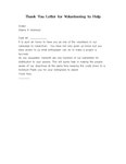 영문 자원 봉사에 대한 감사문(Thank You Letter for Volunteering to Help)