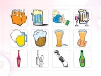 파워포인트 클립아트 병맥주, 생맥주, 콜라, 칵테일