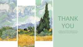 PPT 발표자료 빠르게 만드는 방법은? 빈센트 반 고흐의 삼나무가 있는 밀밭 - 무료다운로드 가능 템플릿으로 10분 완성 | 예스폼 PPT