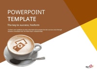 무료 커피잔 디자인 및 브라운 옐로우 배경 샘플