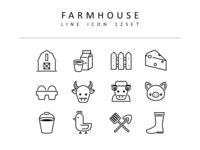 축산업 라인 아이콘 3종세트