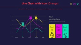 PPT 발표자료 빠르게 만드는 방법은? 곡선 및 표식이 있는 분산형 차트 (오렌지) 템플릿으로 10분 완성 | 예스폼 PPT