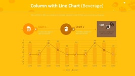 PPT 발표자료 빠르게 만드는 방법은? 세로막대형 & 표식이 있는 꺾은선형 혼합차트 (음료수) 템플릿으로 10분 완성 | 예스폼 PPT