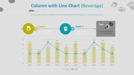 PPT 발표자료 빠르게 만드는 방법은? 세로막대형 & 표식이 있는 꺾은선형 혼합차트 (음료수) 템플릿으로 10분 완성 | 예스폼 PPT